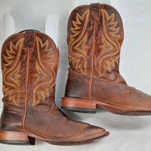 Tony Lama Men’s Cowboy Boots 8.5 D Brown Leather Western 12” Shaft Vintage